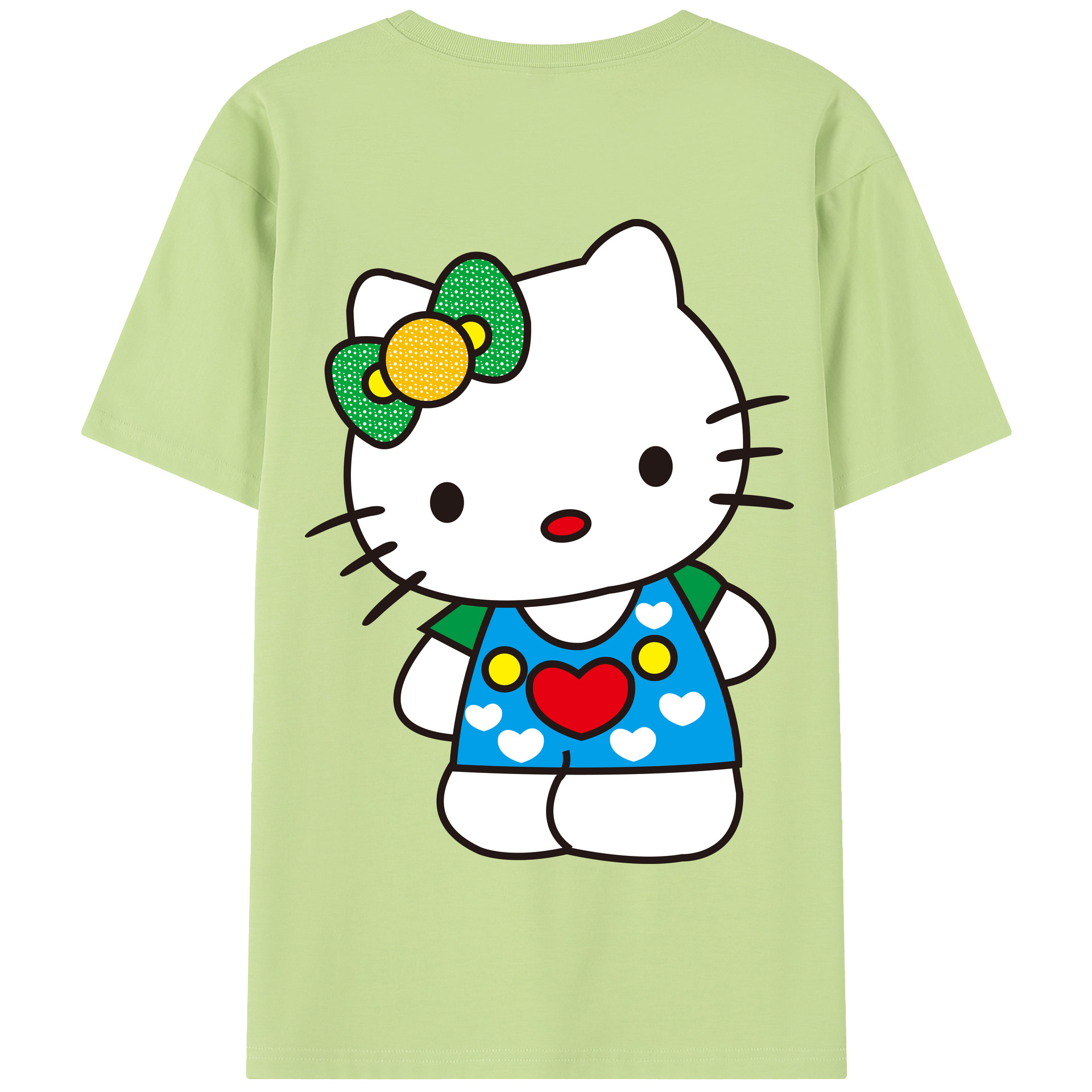 （画像用） Hello Kitty ハローキティ 綿100％半袖Tシャツ（背面プリント）